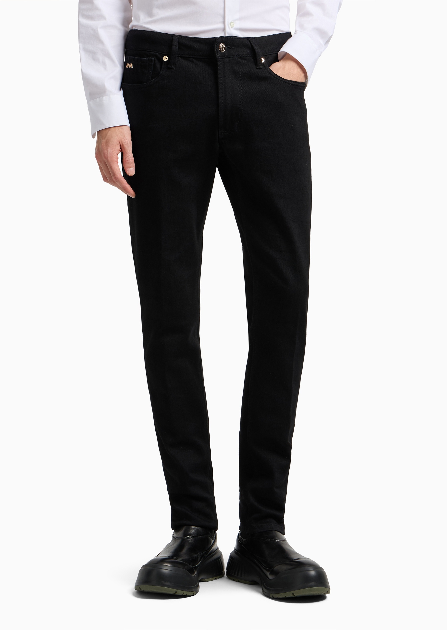 Emporio Armani 七夕限定男士低腰修身微弹直筒牛仔裤