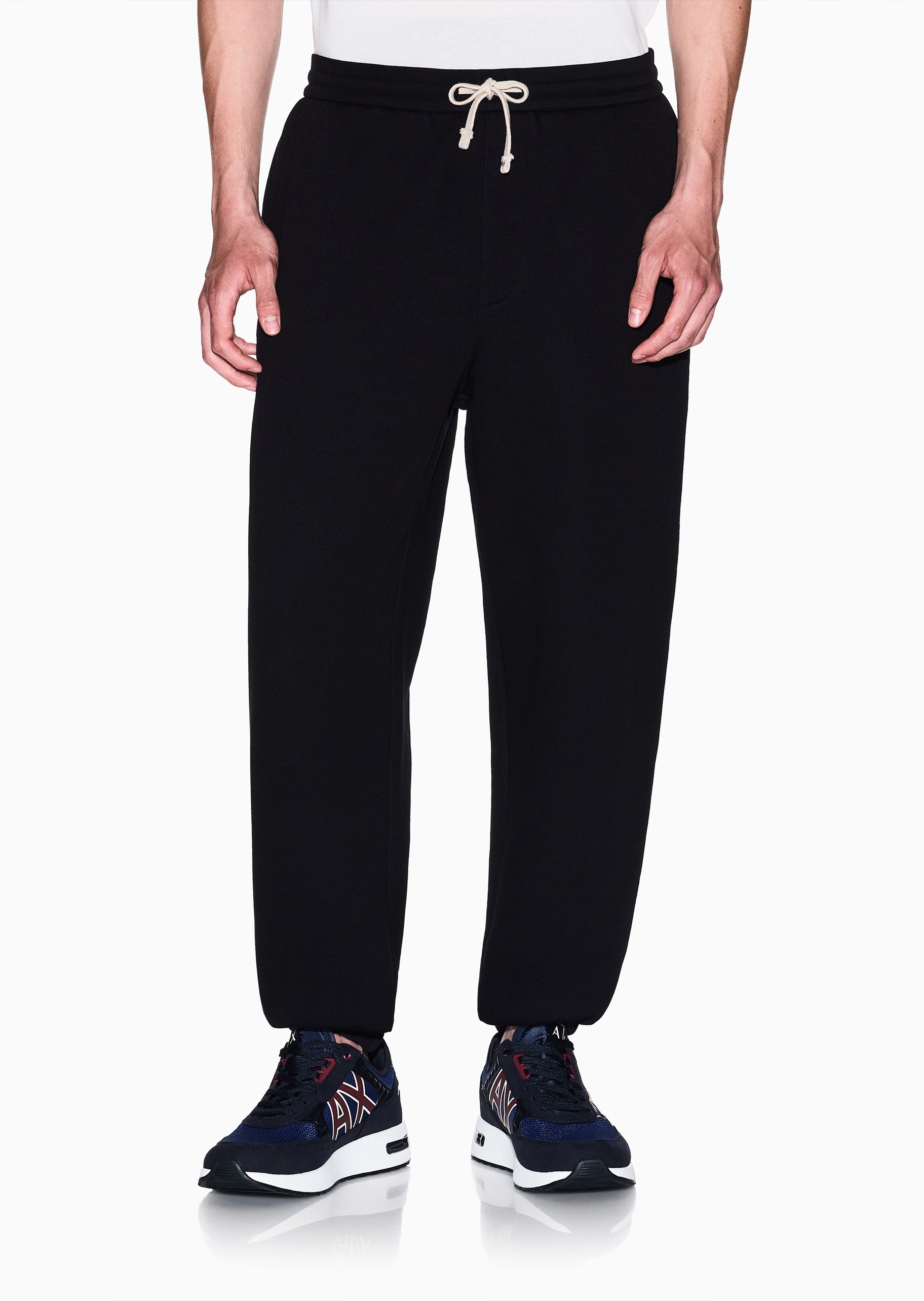 ARMANI EXCHANGE 男士棉质宽松长款锥形束脚慢跑卫裤