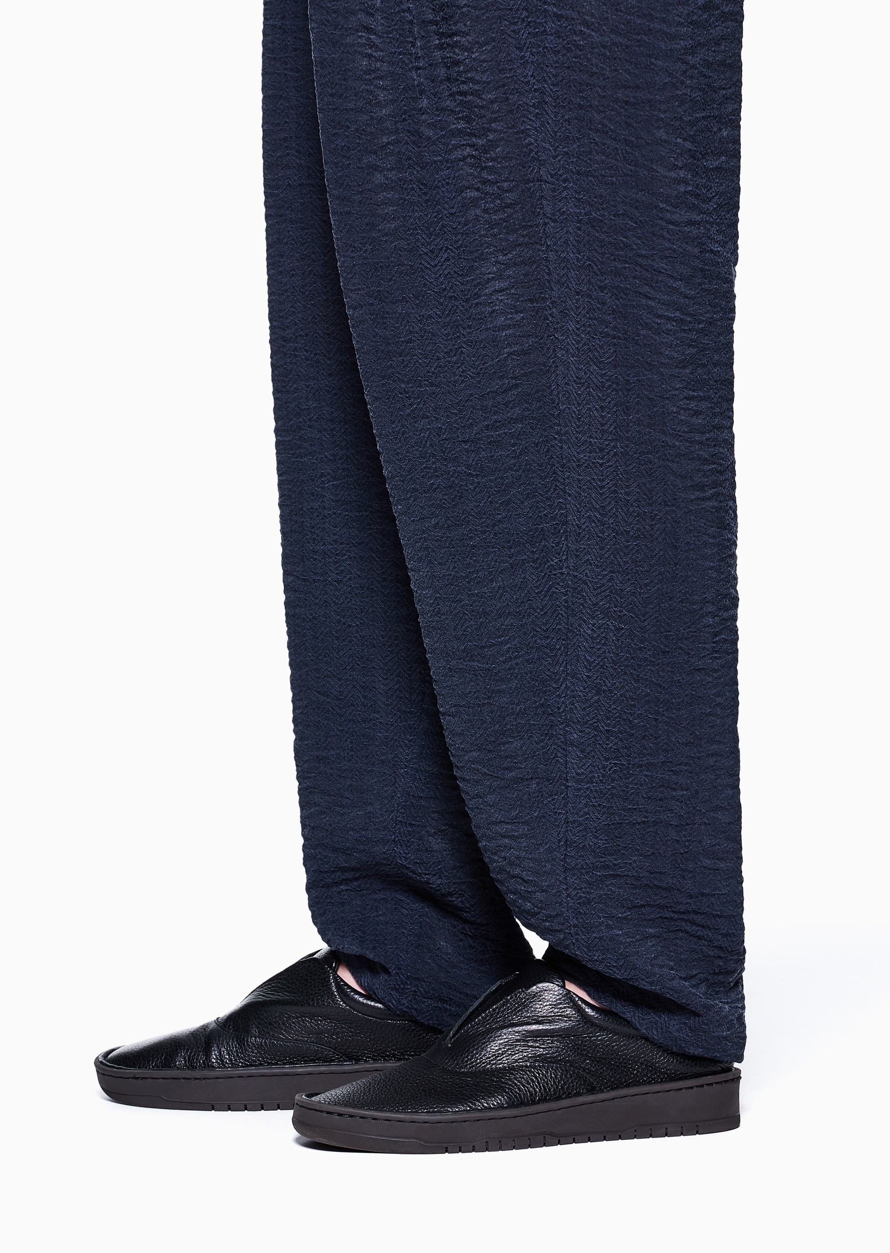 Giorgio Armani 男士宽松系带长款直筒提花休闲裤