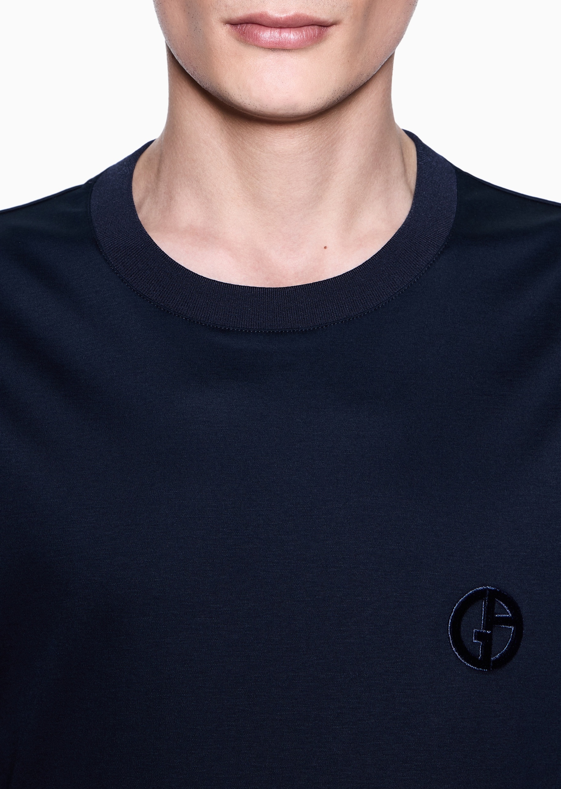 Giorgio Armani 男士全棉合身短袖圆领经典纯色T恤衫