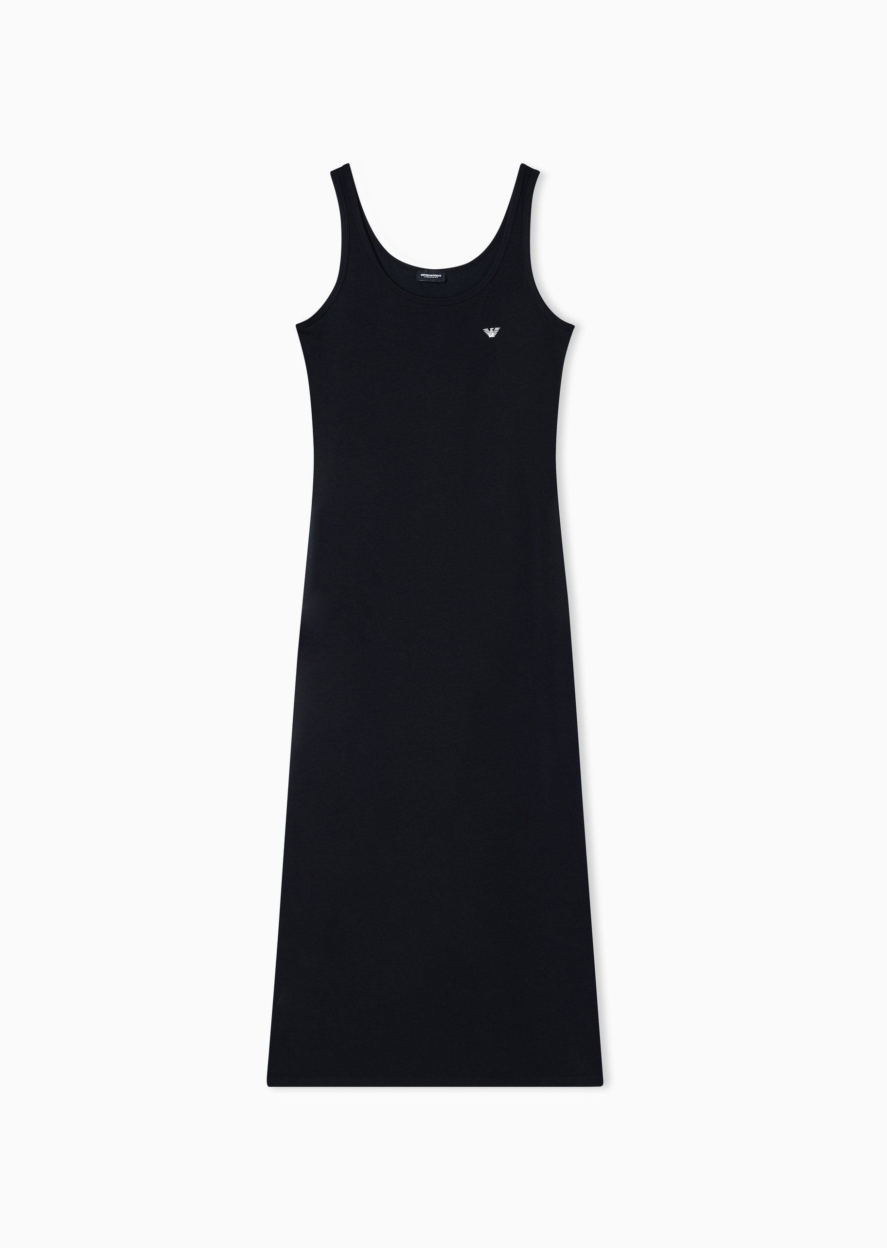 Emporio Armani 女士纯棉弹力吊带长款圆领刺绣家居连衣裙