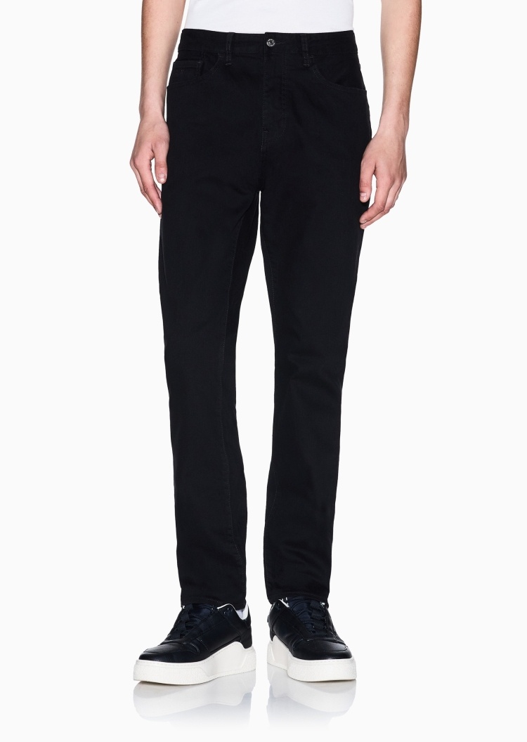 ARMANI EXCHANGE 男士纯棉微弹修身低腰长款锥形窄脚牛仔裤