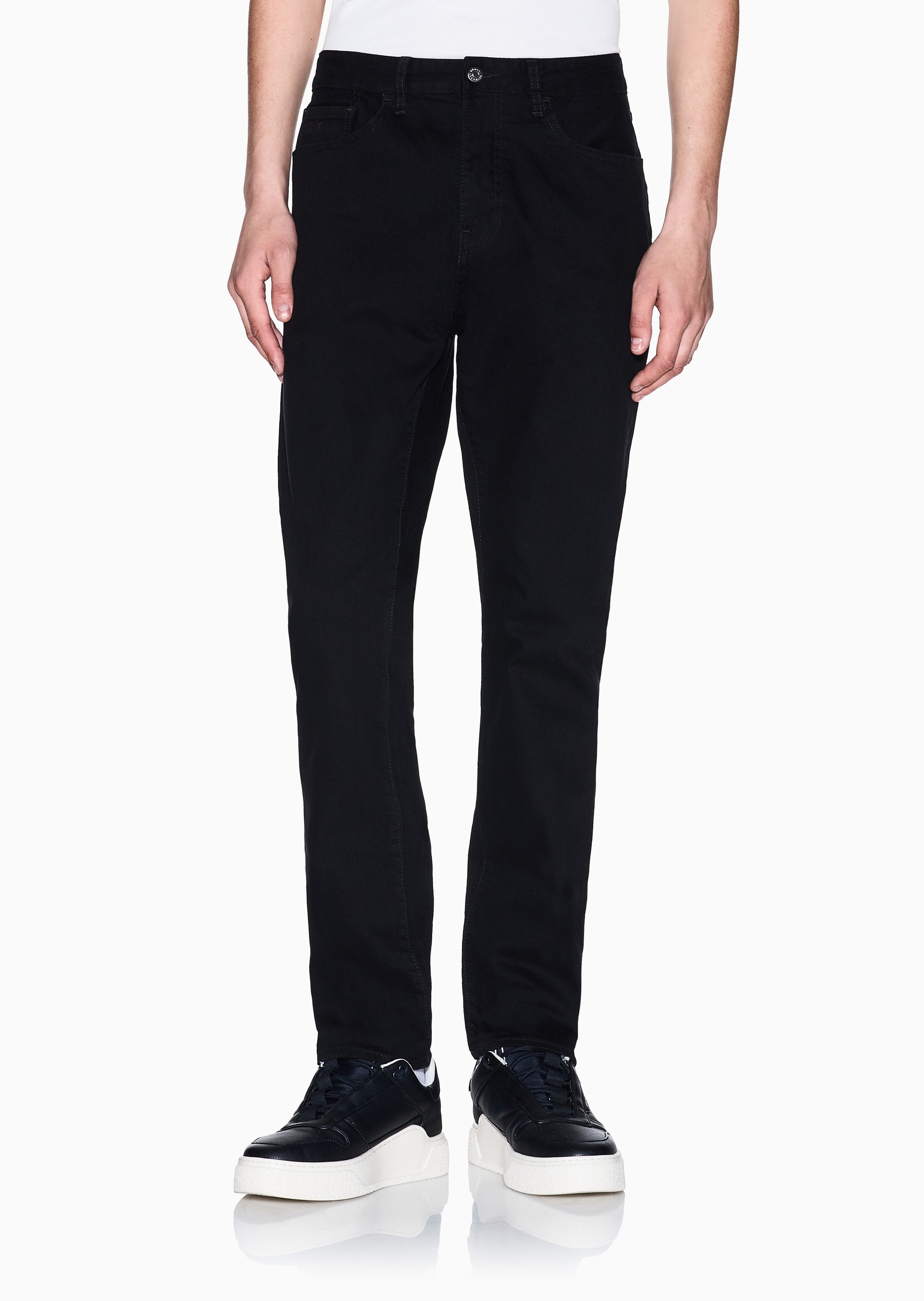 ARMANI EXCHANGE 男士纯棉微弹修身低腰长款锥形窄脚牛仔裤