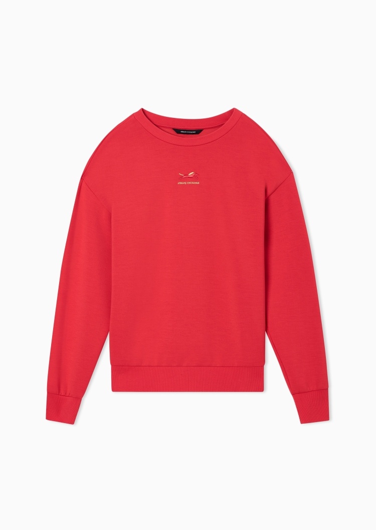 ARMANI EXCHANGE 女士长袖圆领刺绣休闲套头重磅卫衣