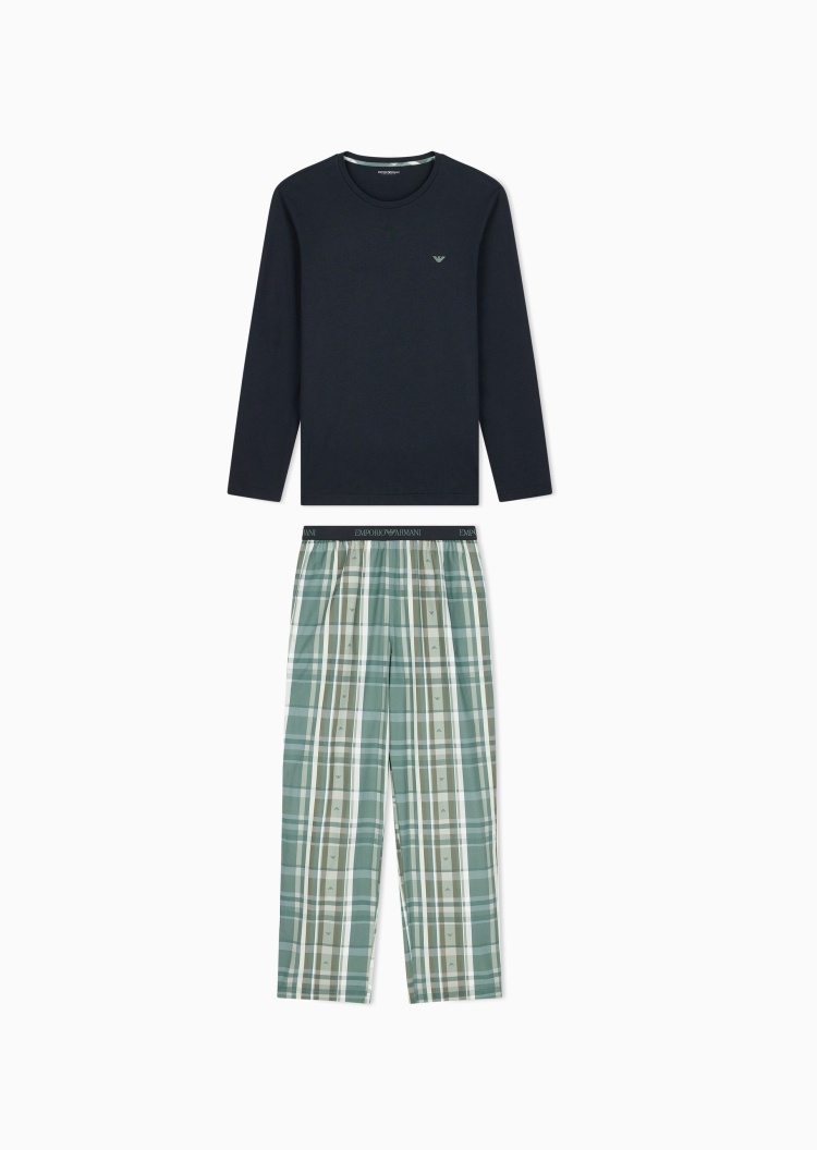 Emporio Armani 男士纯棉可外穿亲肤柔软家居睡衣套装