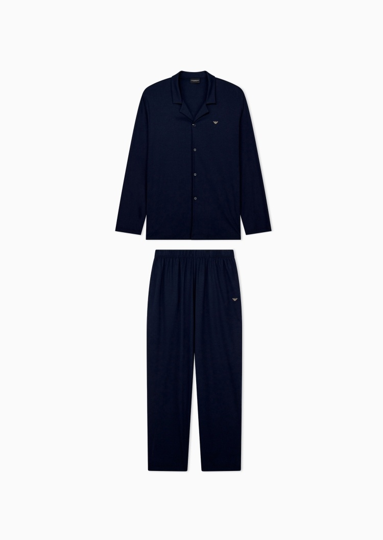 Emporio Armani 男士纯棉长袖长裤亲肤柔软家居睡衣套装