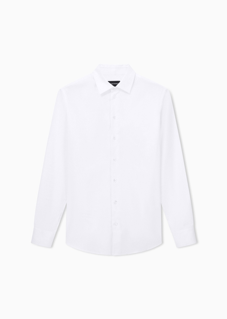 Emporio Armani 男士纯棉长袖翻领商务休闲西装衬衫