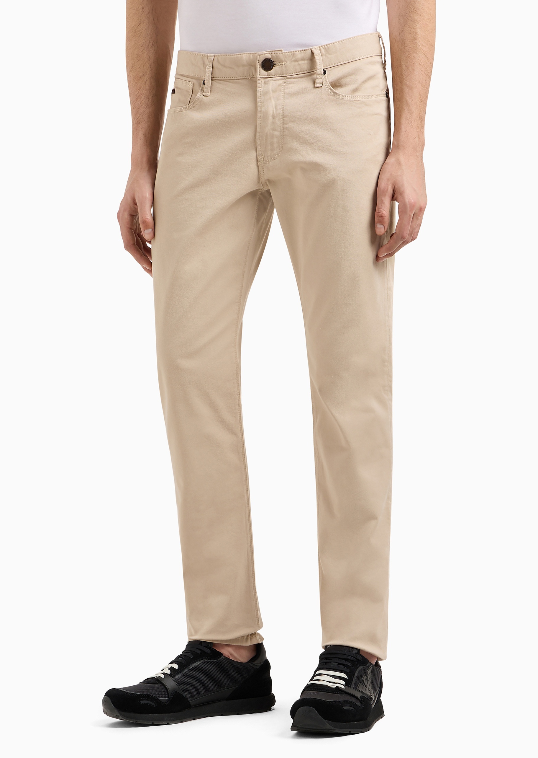 Emporio Armani 男士弹力修身低腰直筒复古纯棉牛仔裤