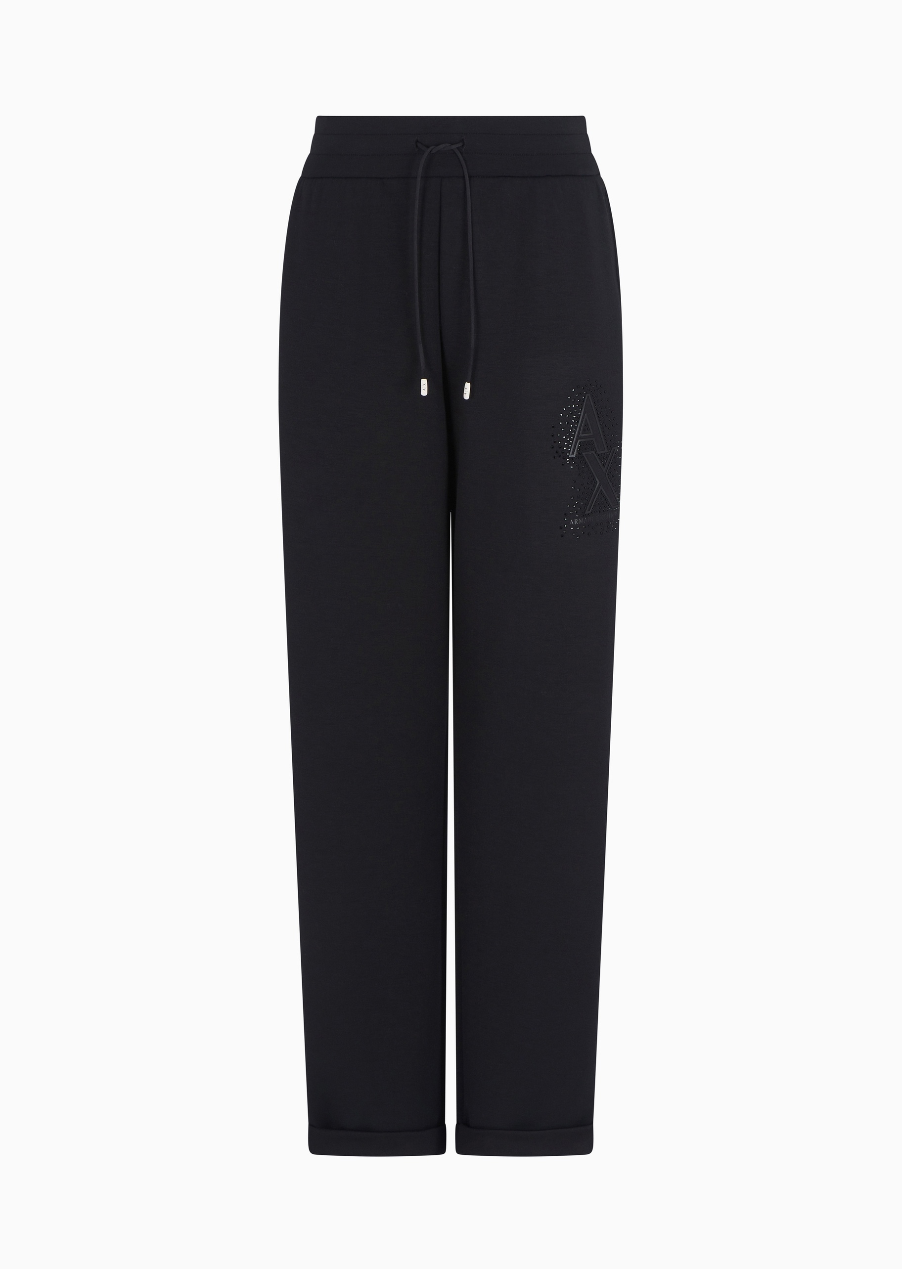 ARMANI EXCHANGE 女士弹力宽松系带长款直筒纯色卫裤