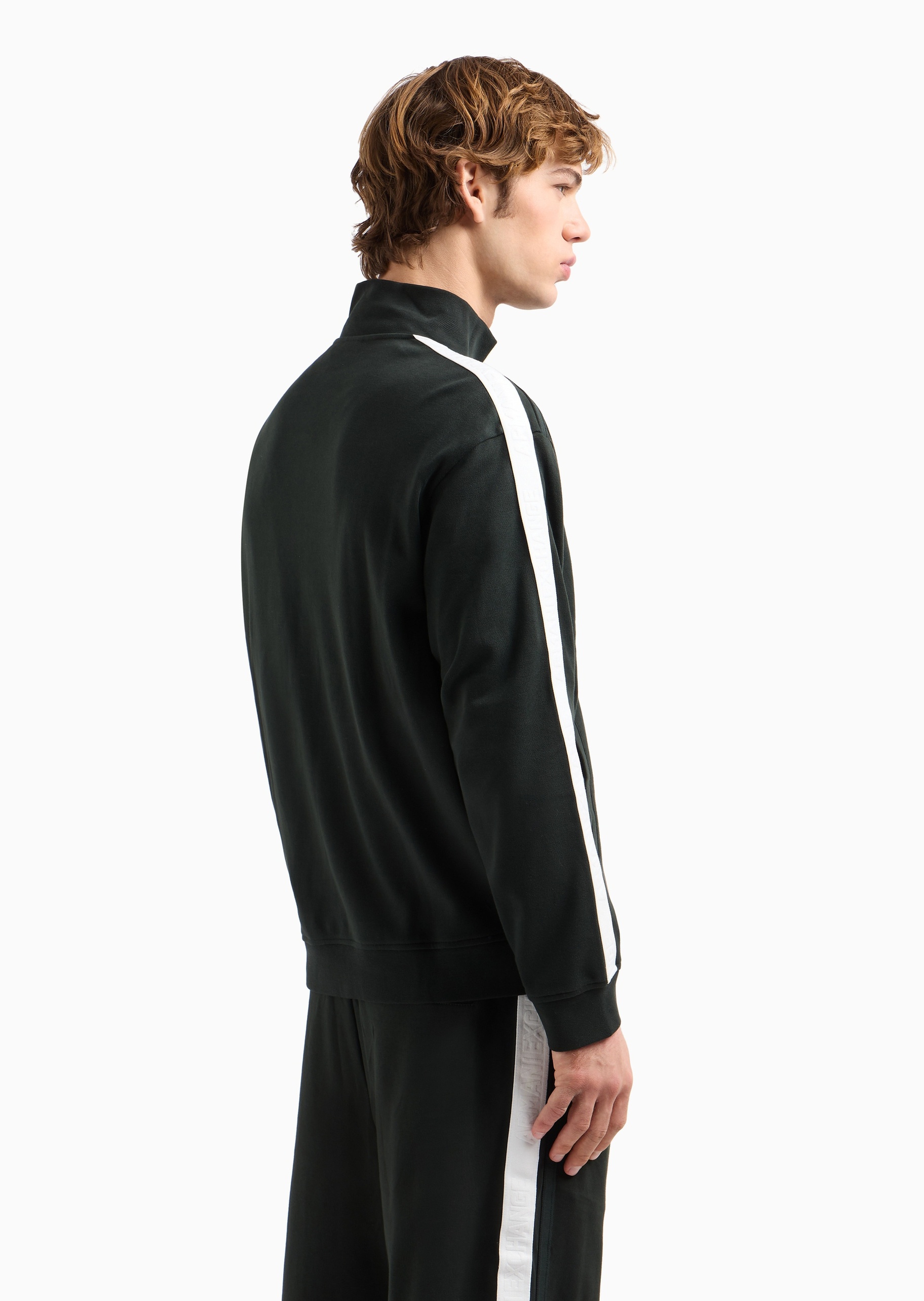 ARMANI EXCHANGE 男士全棉宽松长袖立领运动开衫卫衣外套