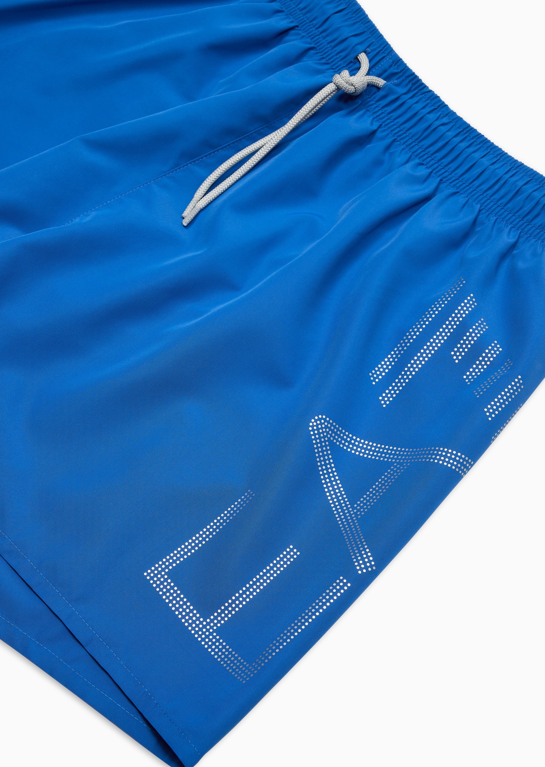 EA7 男士合身系带短款印花游泳沙滩裤