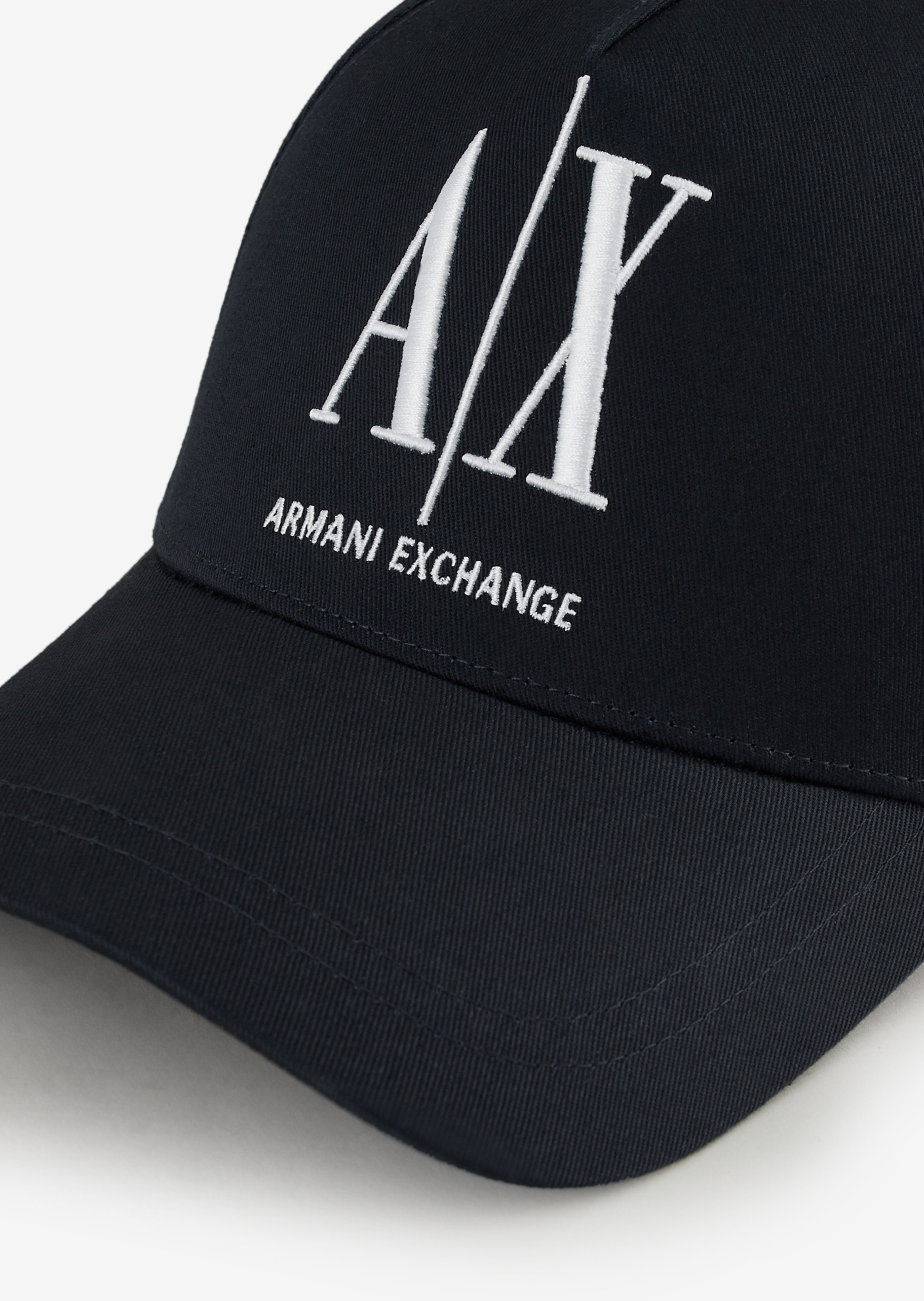 ARMANI EXCHANGE 男士全棉按扣圆顶弯檐刺绣LOGO棒球帽