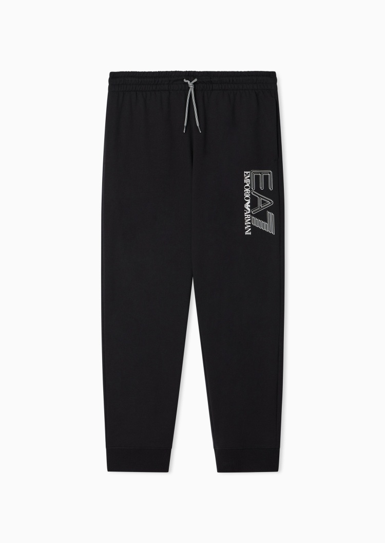 EA7 男士纯棉重磅合身长款锥形束脚毛圈运动卫裤