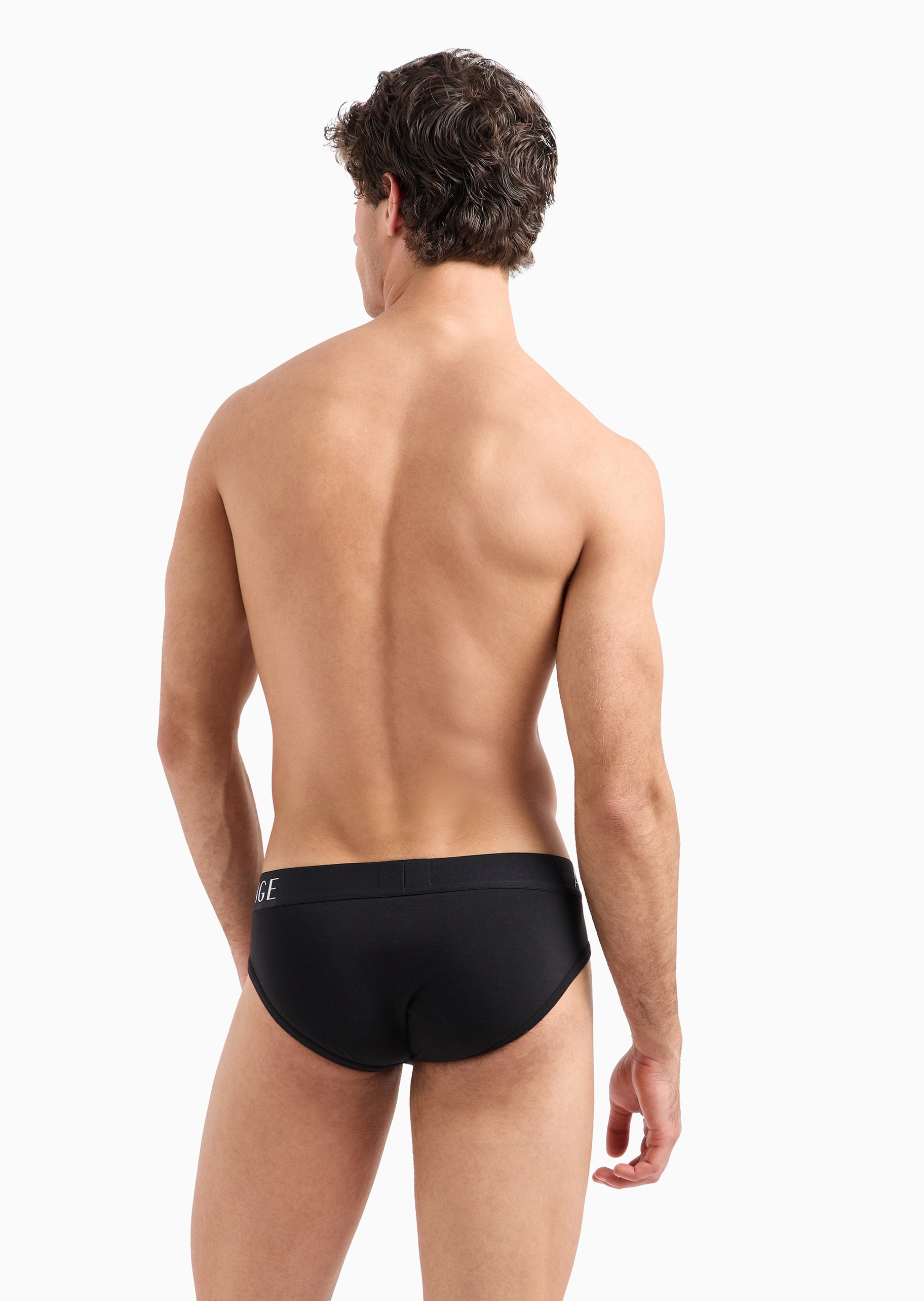 ARMANI EXCHANGE 男士纯棉弹力合身松紧腰三角撞色腰边内裤