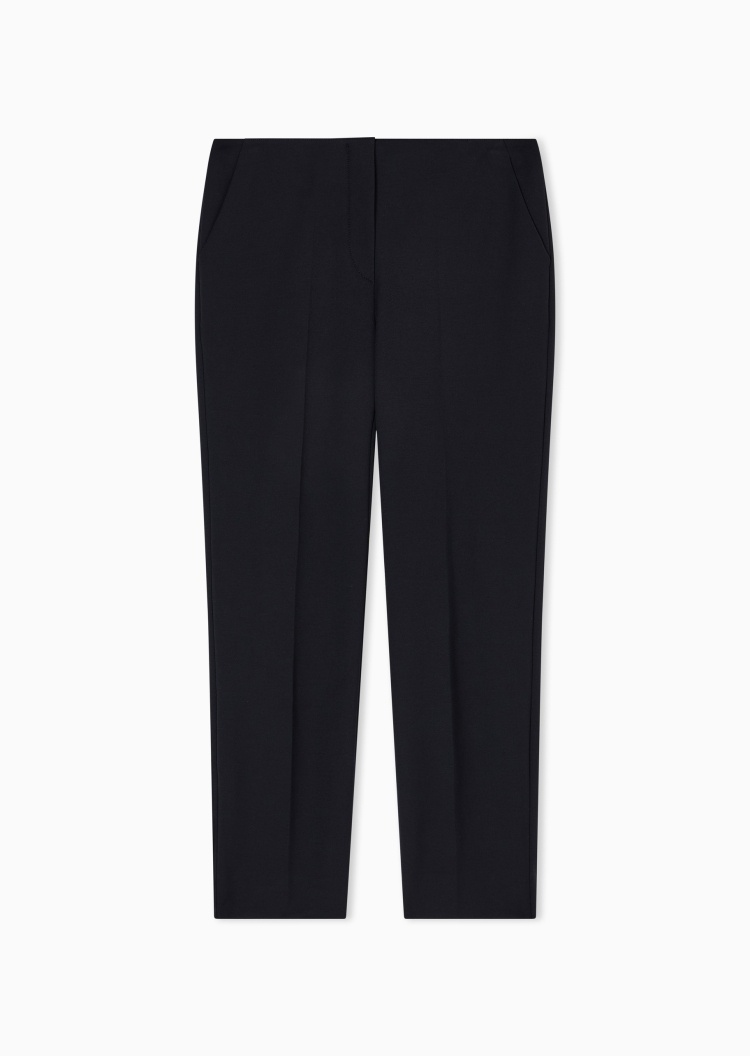 Emporio Armani 女士七分修身直筒铅笔休闲弹力西装裤