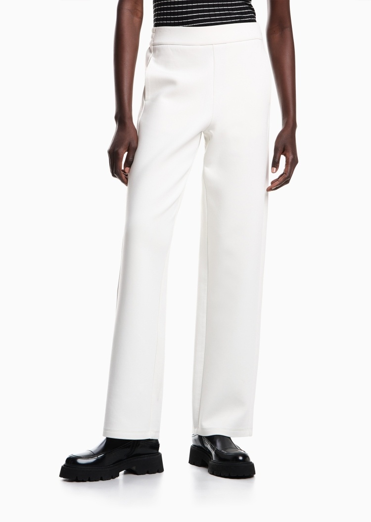 Emporio Armani 女士宽松直筒休闲松弛感弹力运动卫裤