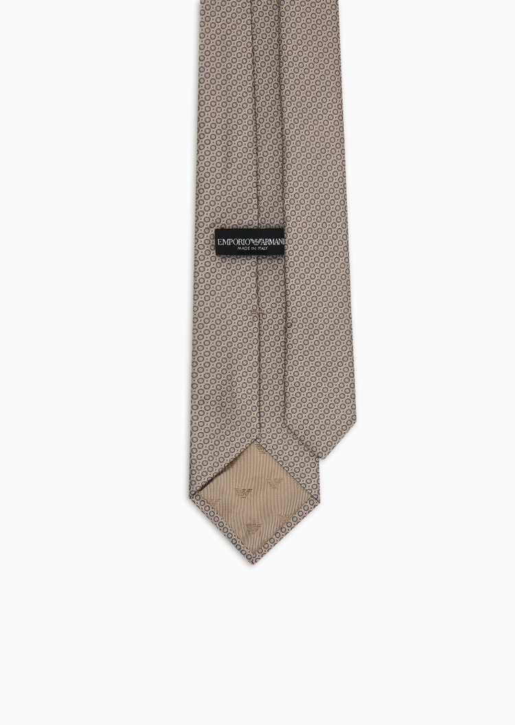 Emporio Armani 男士桑蚕丝箭头型欧普艺术提花领带