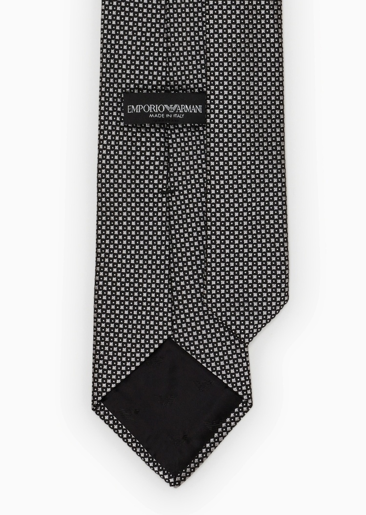 Emporio Armani 男士桑蚕丝箭头型通体微型提花领带