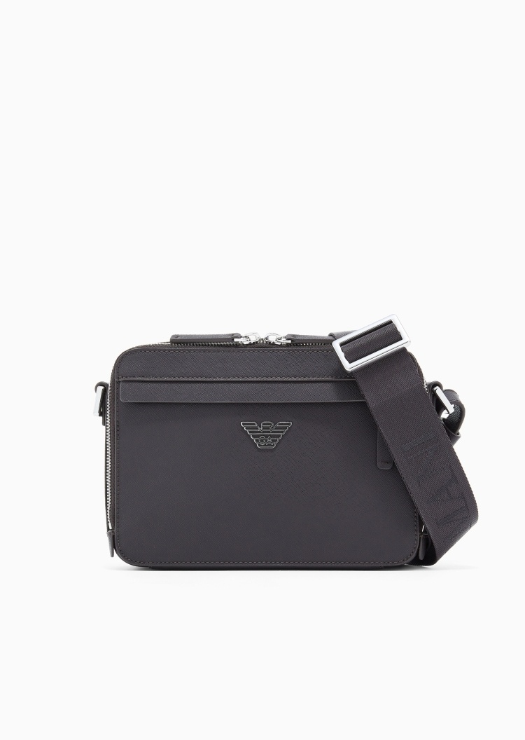 Emporio Armani 男士拉链横款可拆肩带单肩斜挎包
