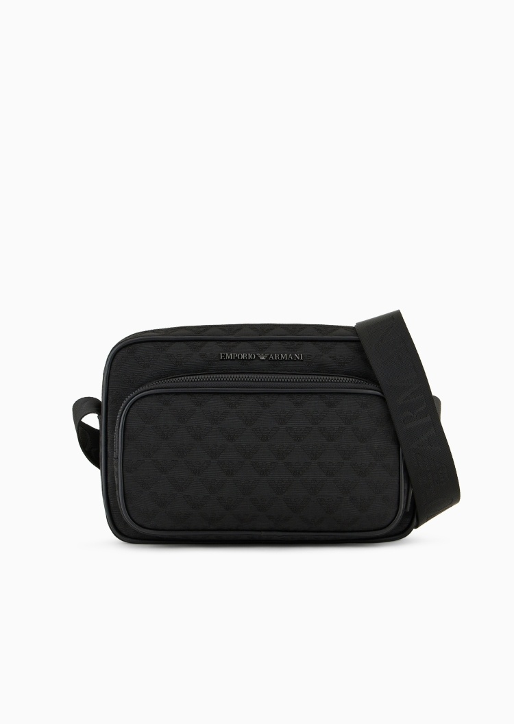 Emporio Armani 男士小号拉链长方形调节肩带单肩斜挎包