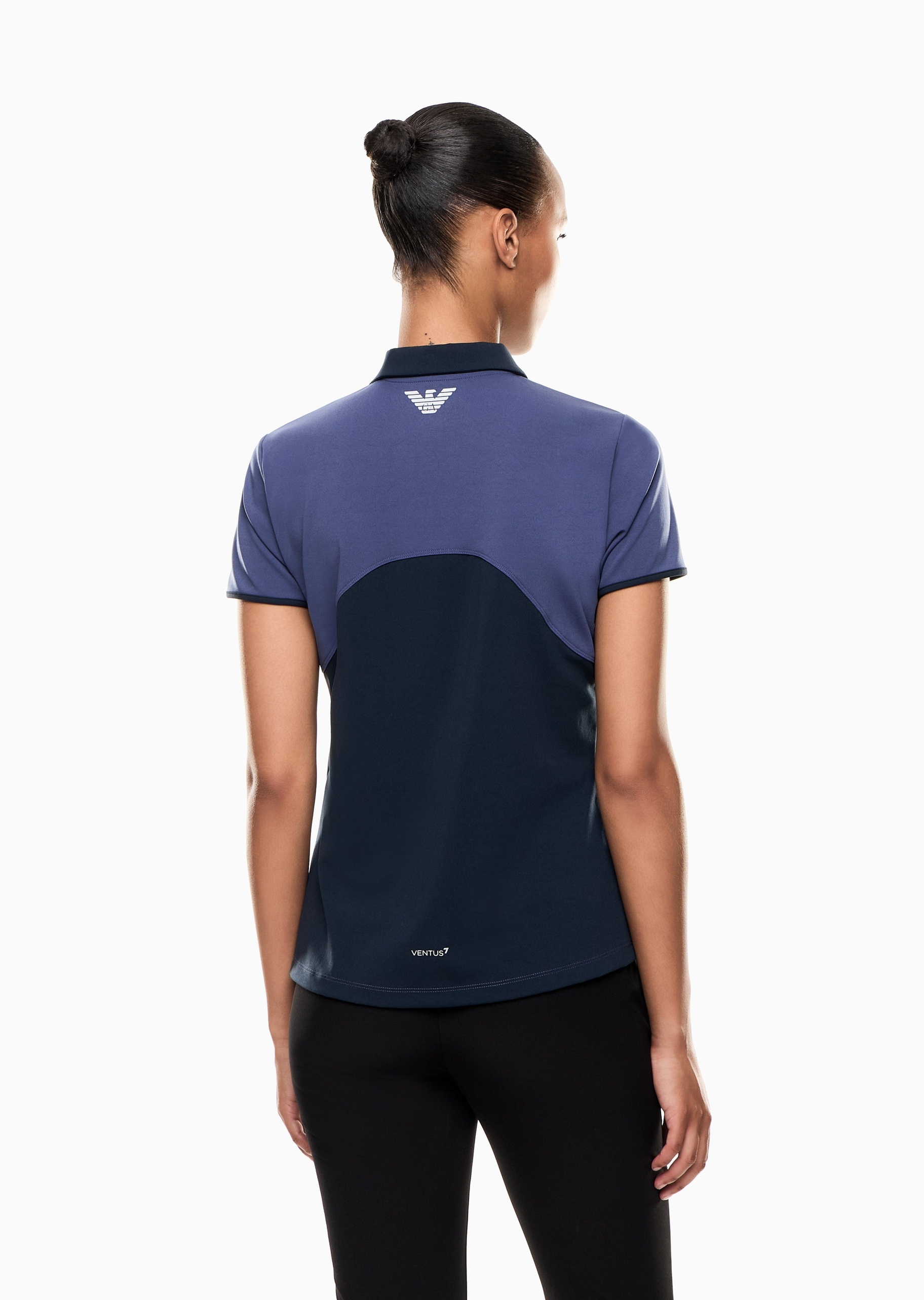 EA7 女士弹力短袖翻领网球Polo衫