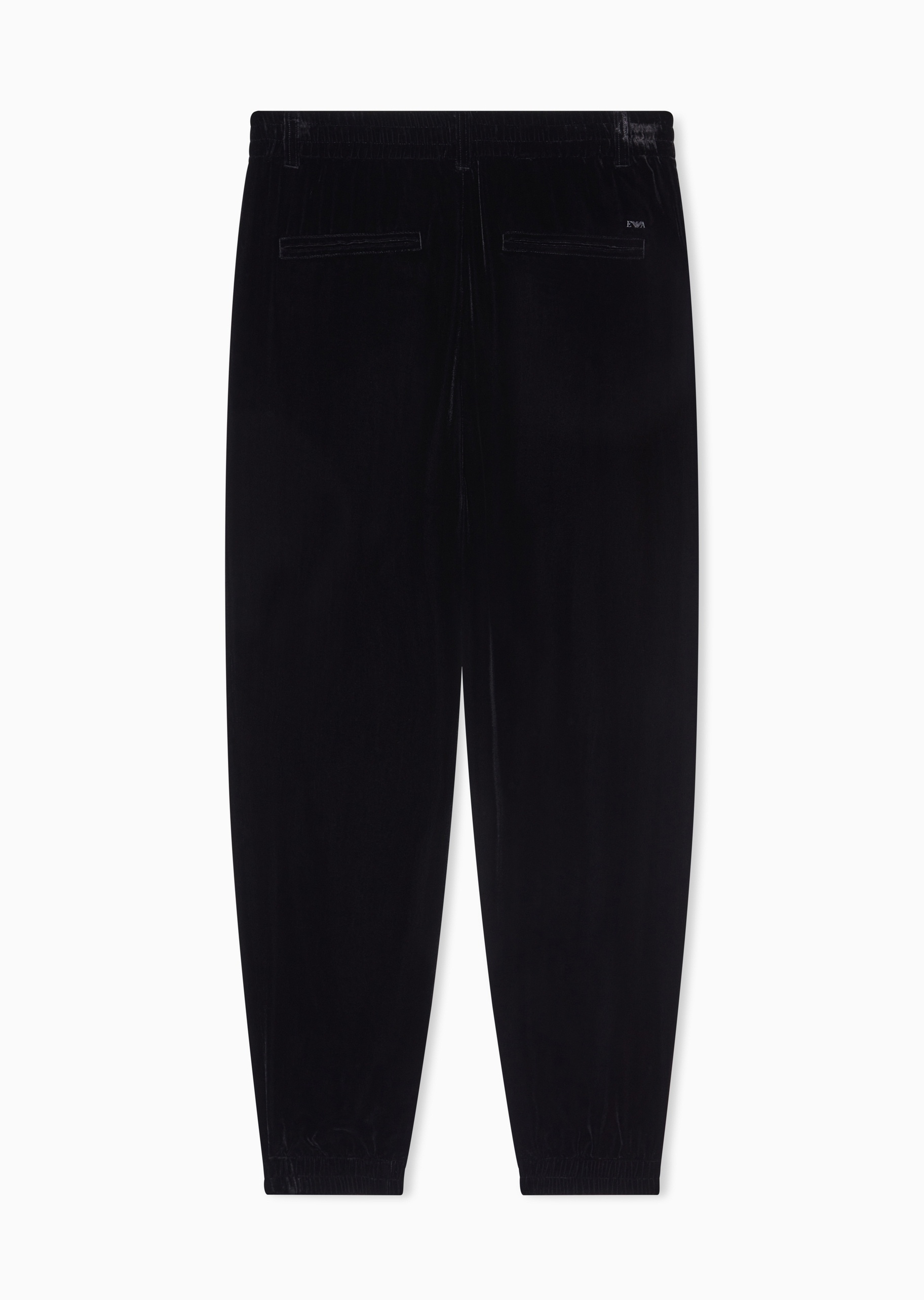 Emporio Armani 男士宽松长款锥形束脚雪尼尔休闲裤