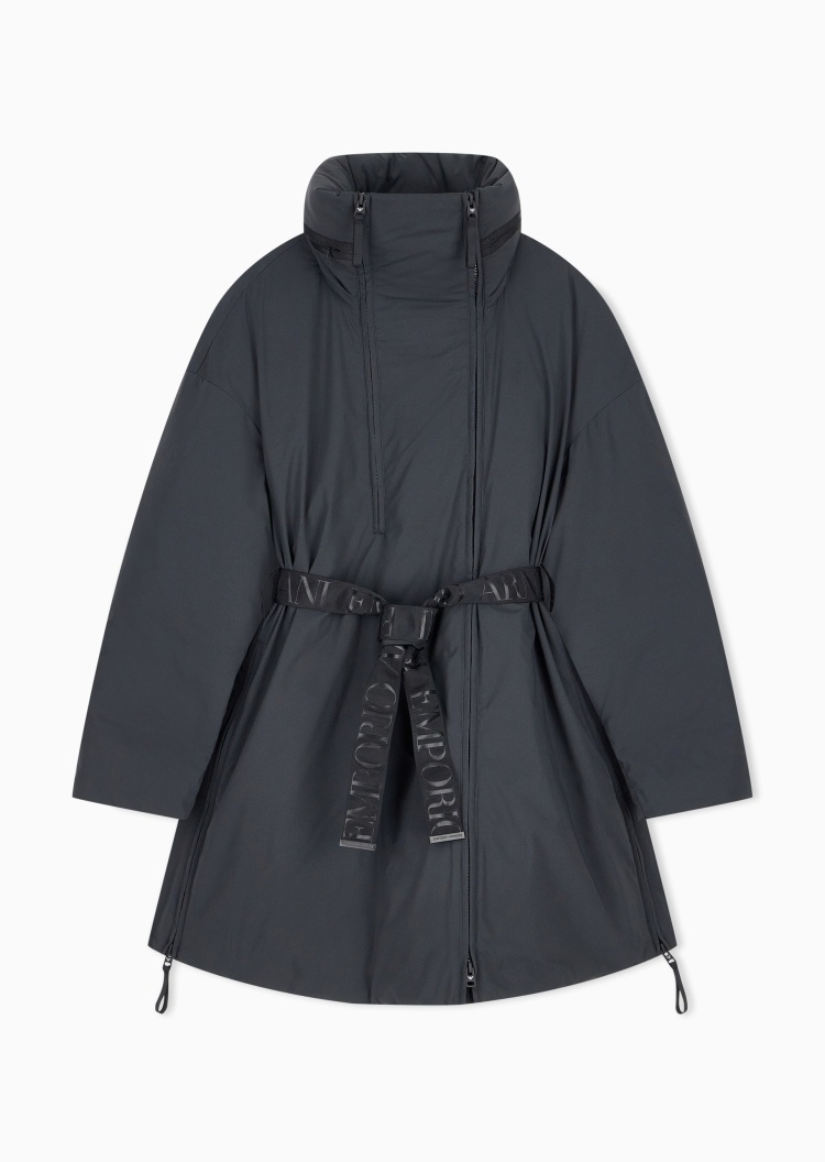 Emporio Armani 女士隐藏式连帽收腰静奢风通勤羽绒服外套