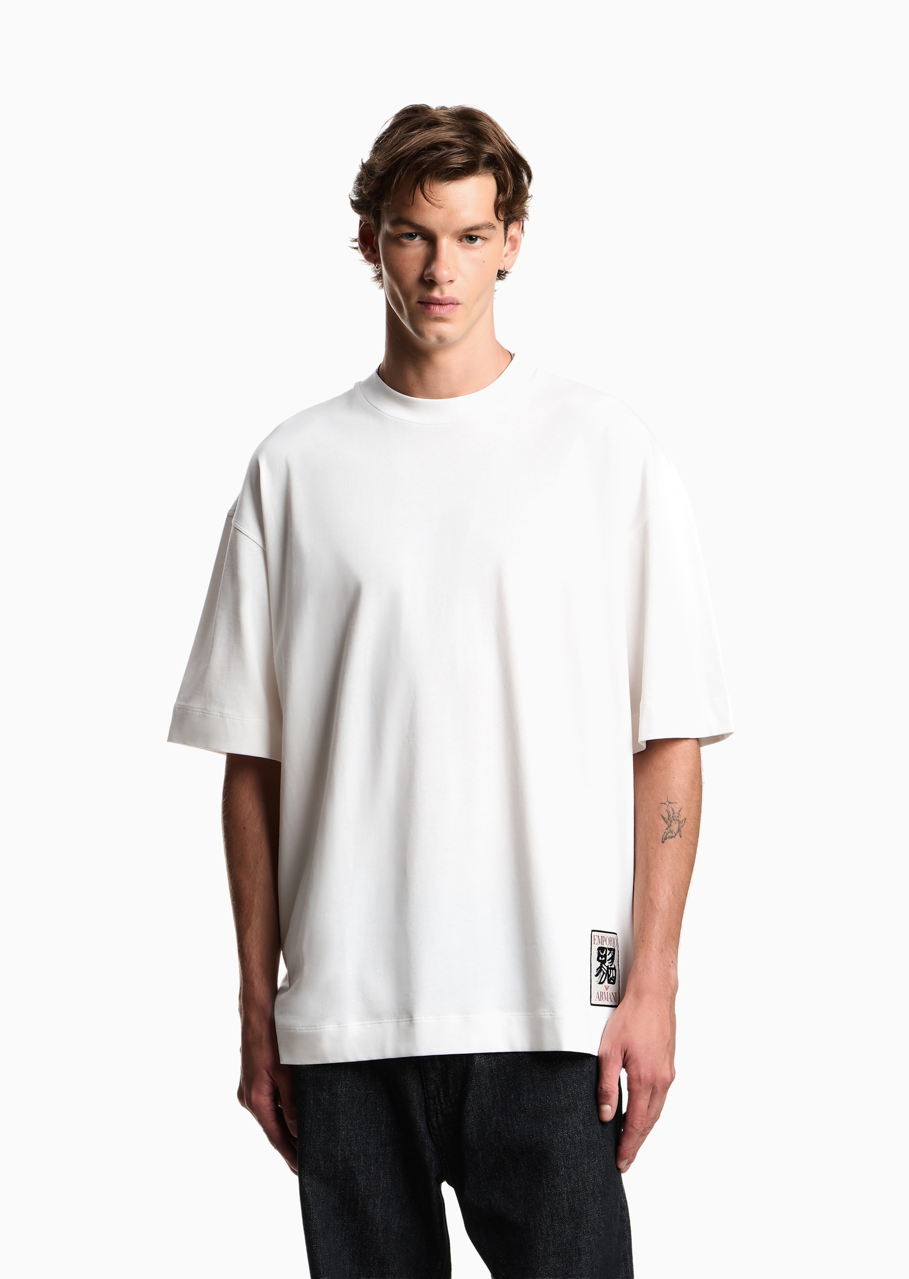 Emporio Armani 易烊千玺限定系列男女同款纯棉宽松短袖T恤