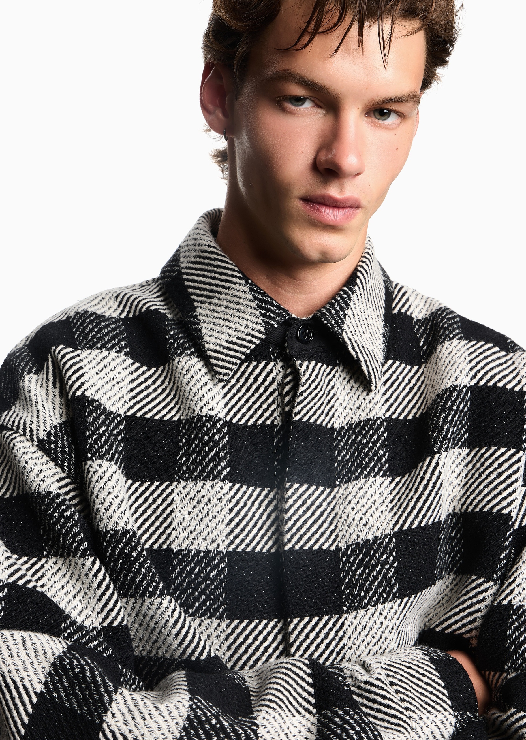 Emporio Armani 易烊千玺限定系列男女同款羊毛翻领衬衫外套