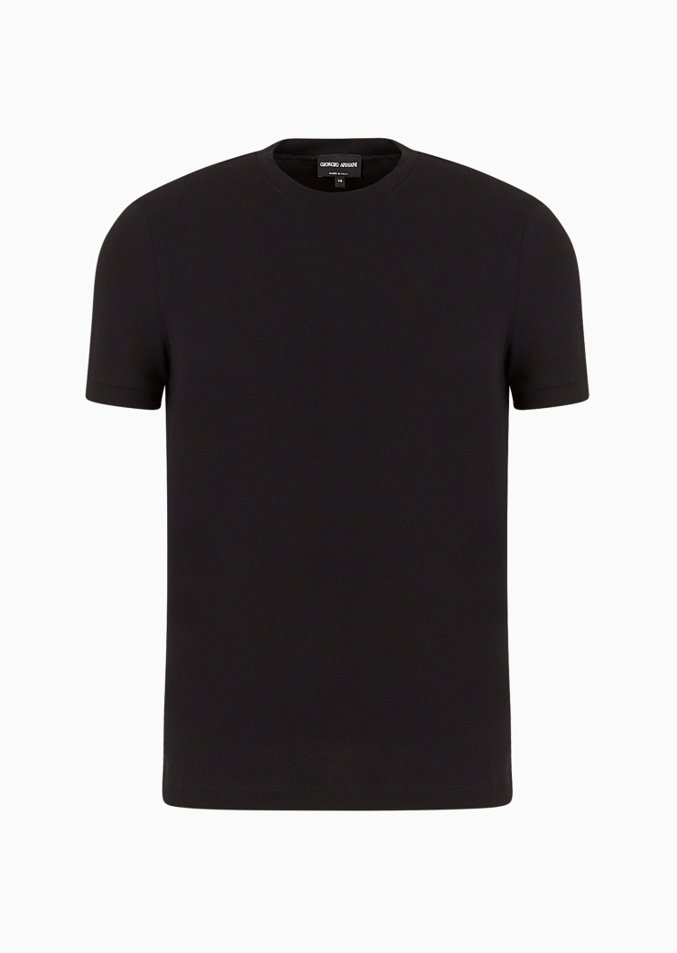 Giorgio Armani 男士弹力合身短袖圆领休闲纯色重磅T恤
