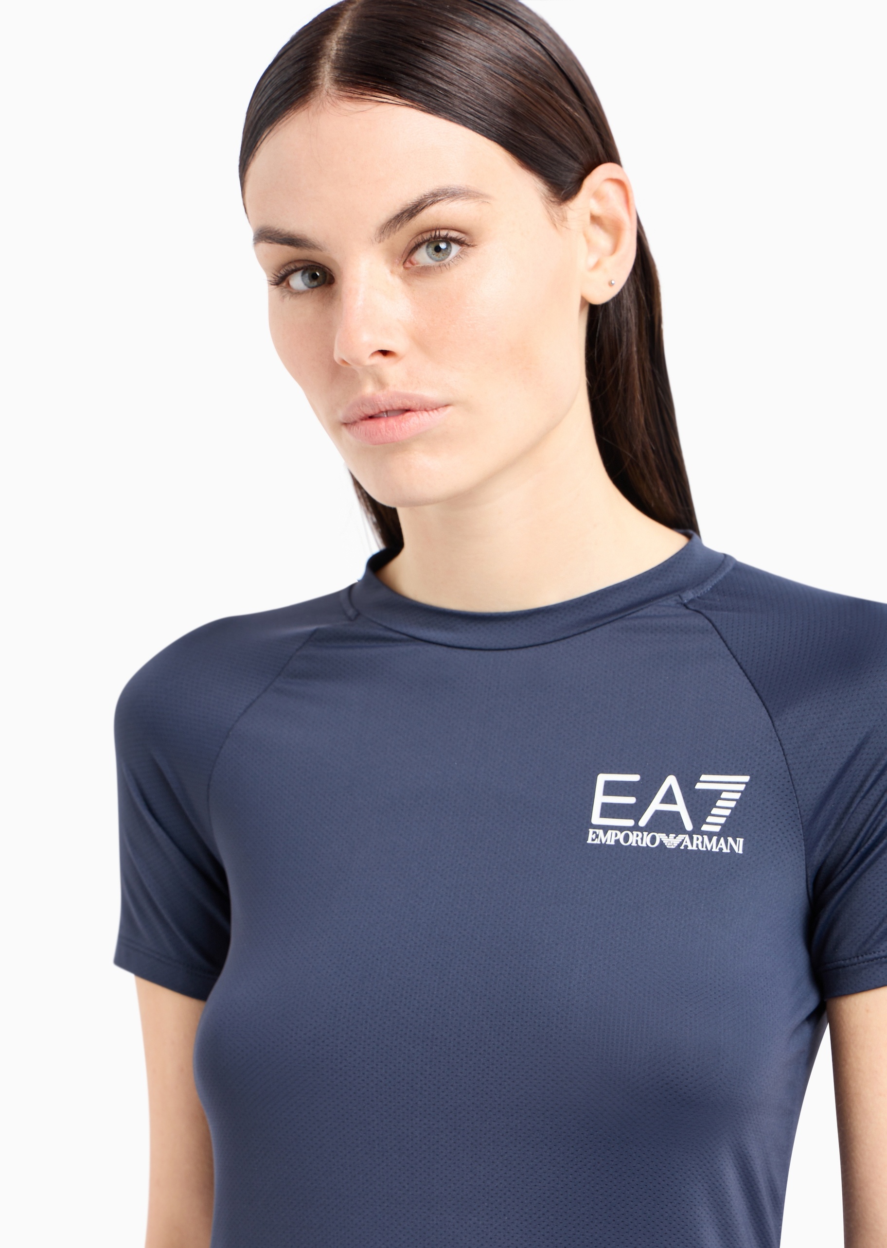 EA7 女士VENTUS 7弹力短袖圆领跑步T恤