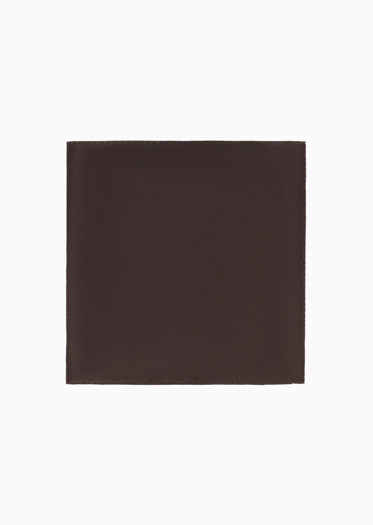 Emporio Armani 男士桑蚕丝正方形纯色商务休闲口袋巾