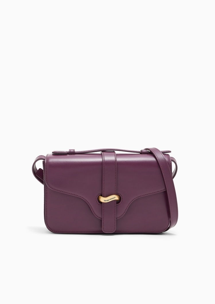 Emporio Armani 女士小号翻盖复古商务通勤单肩斜挎手提包