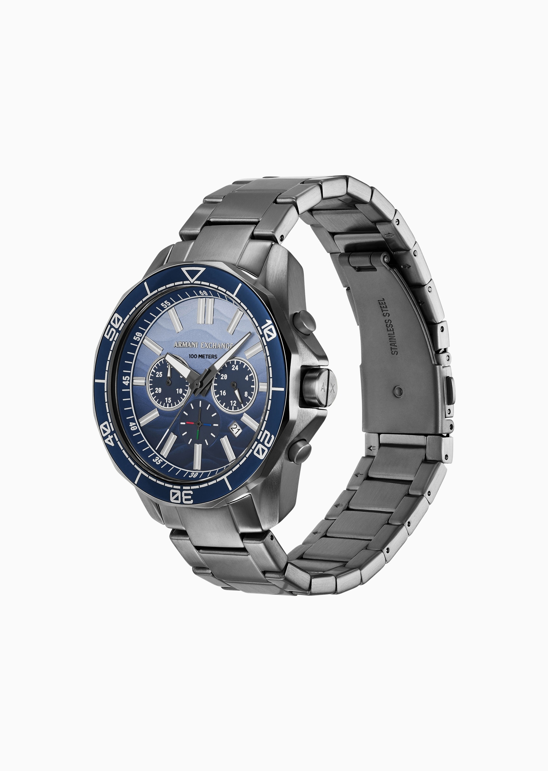 ARMANI EXCHANGE 男士大表盘炮铜色三链钢带石英腕表