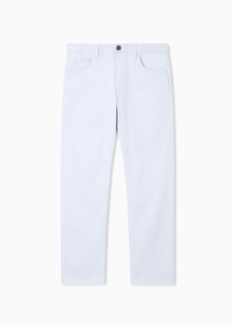 Giorgio Armani 男士纯棉弹力合身低腰长款直筒牛仔裤