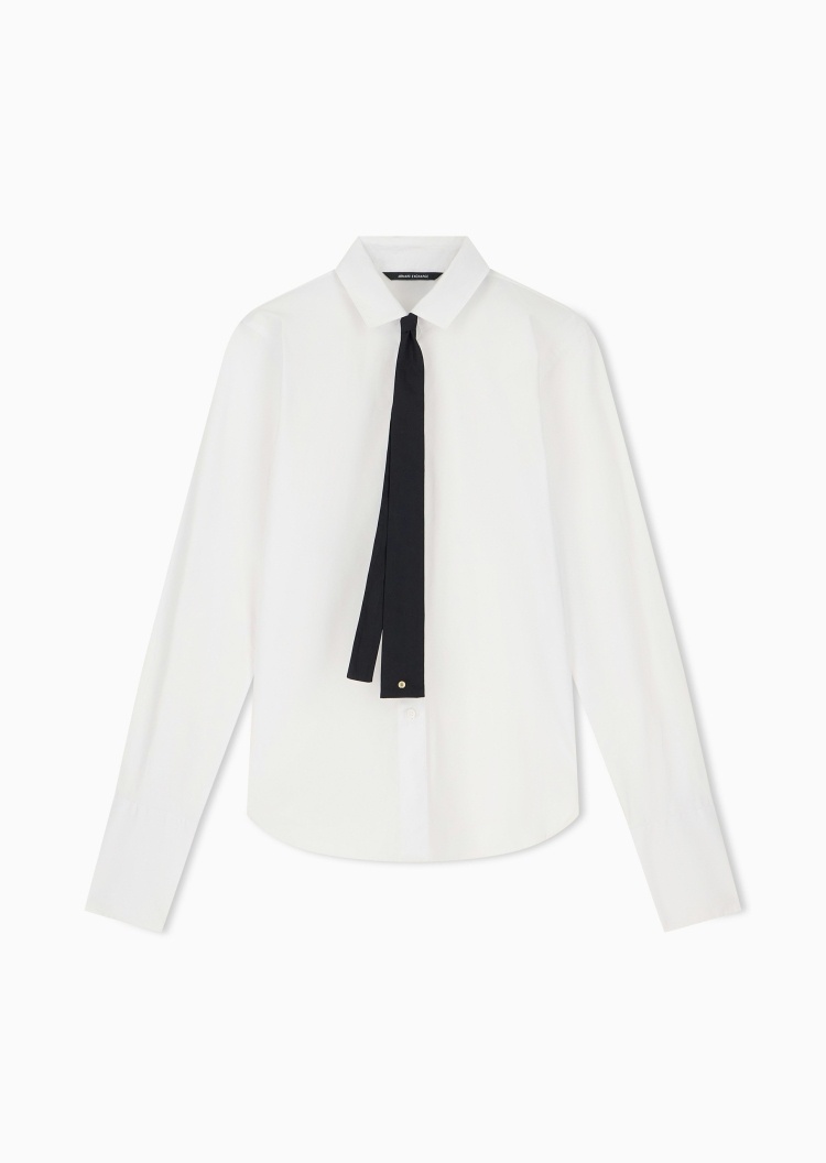 ARMANI EXCHANGE 女士纯棉长袖翻领商务休闲通勤衬衫