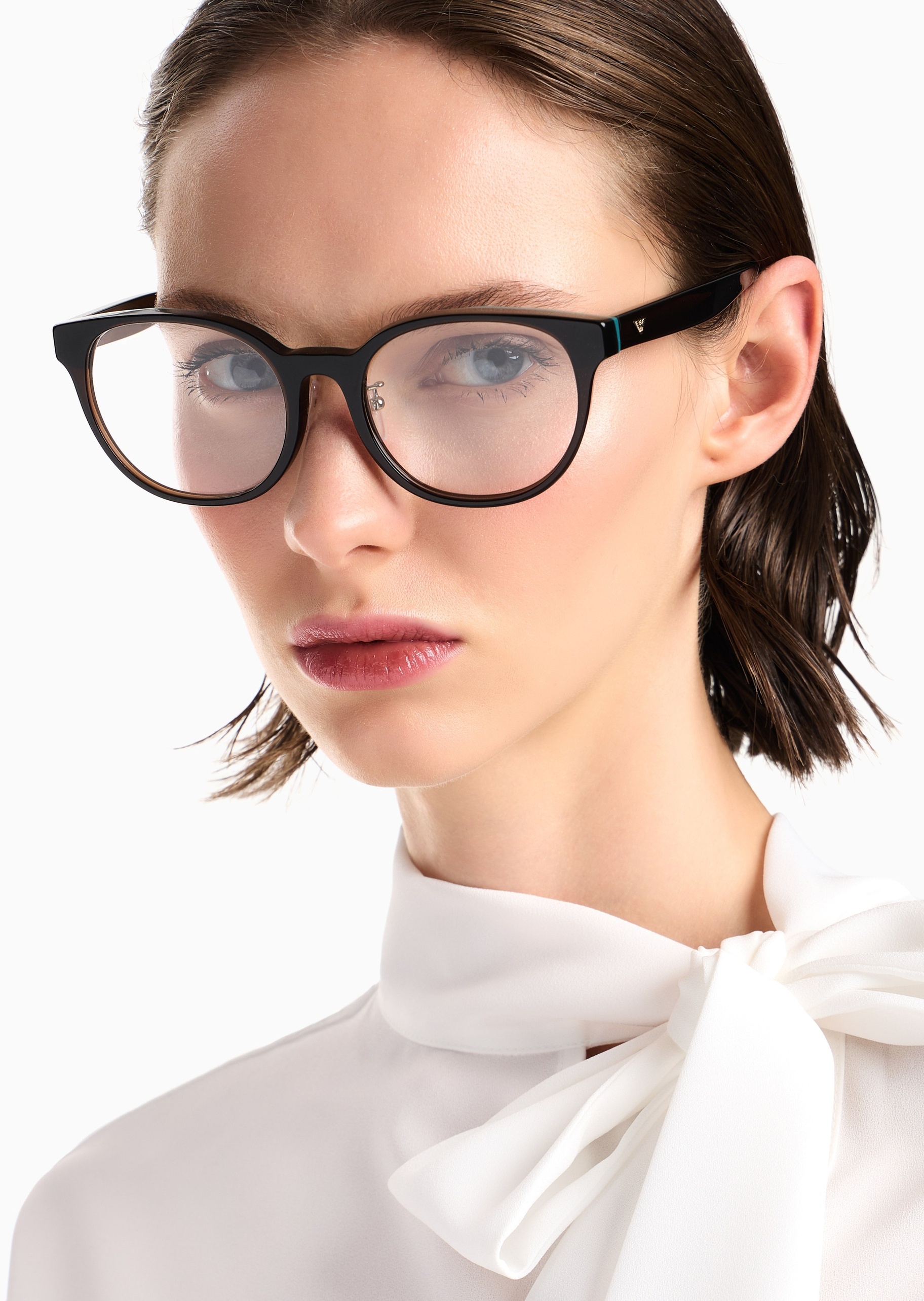 Emporio Armani 白鹿同款女士圆形边框鹰标时尚优雅光学眼镜