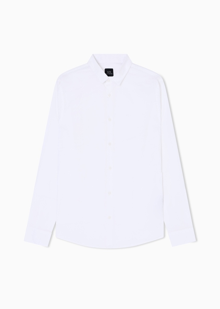 ARMANI EXCHANGE 男士纯棉长袖商务人夫感西装衬衫上衣