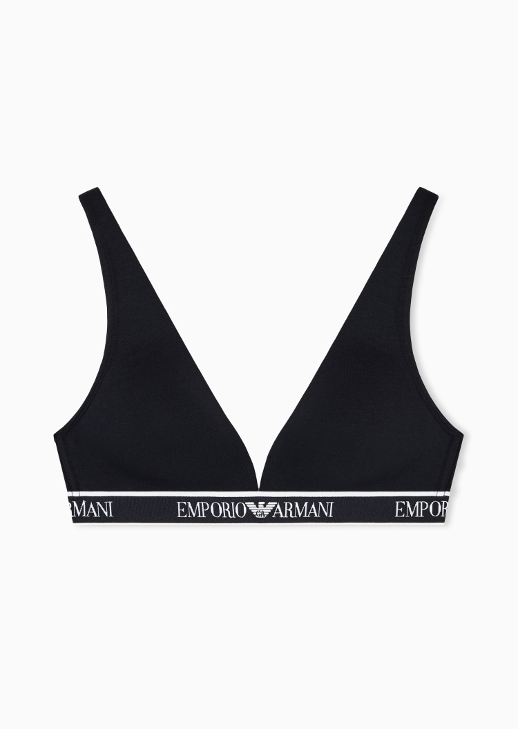 Emporio Armani 女士纯棉弹力三角杯可调节肩带文胸