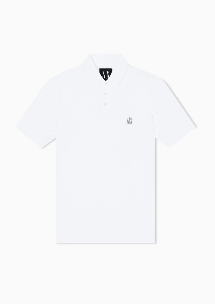 ARMANI EXCHANGE 男士纯棉宽松短袖翻领标识刺绣Polo衫