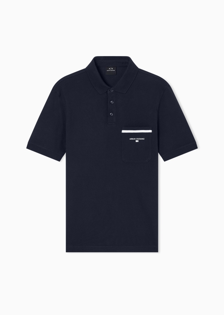 ARMANI EXCHANGE 男士珠地全棉短袖翻领Polo衫