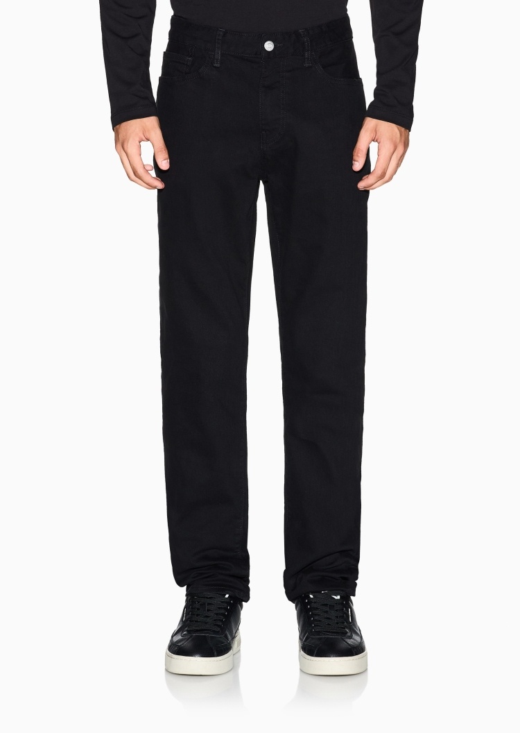 ARMANI EXCHANGE 男士纯棉微弹修身低腰长款锥形窄脚牛仔裤