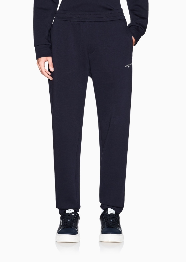 ARMANI EXCHANGE 男士棉质微弹合身长款锥形束脚重磅卫裤