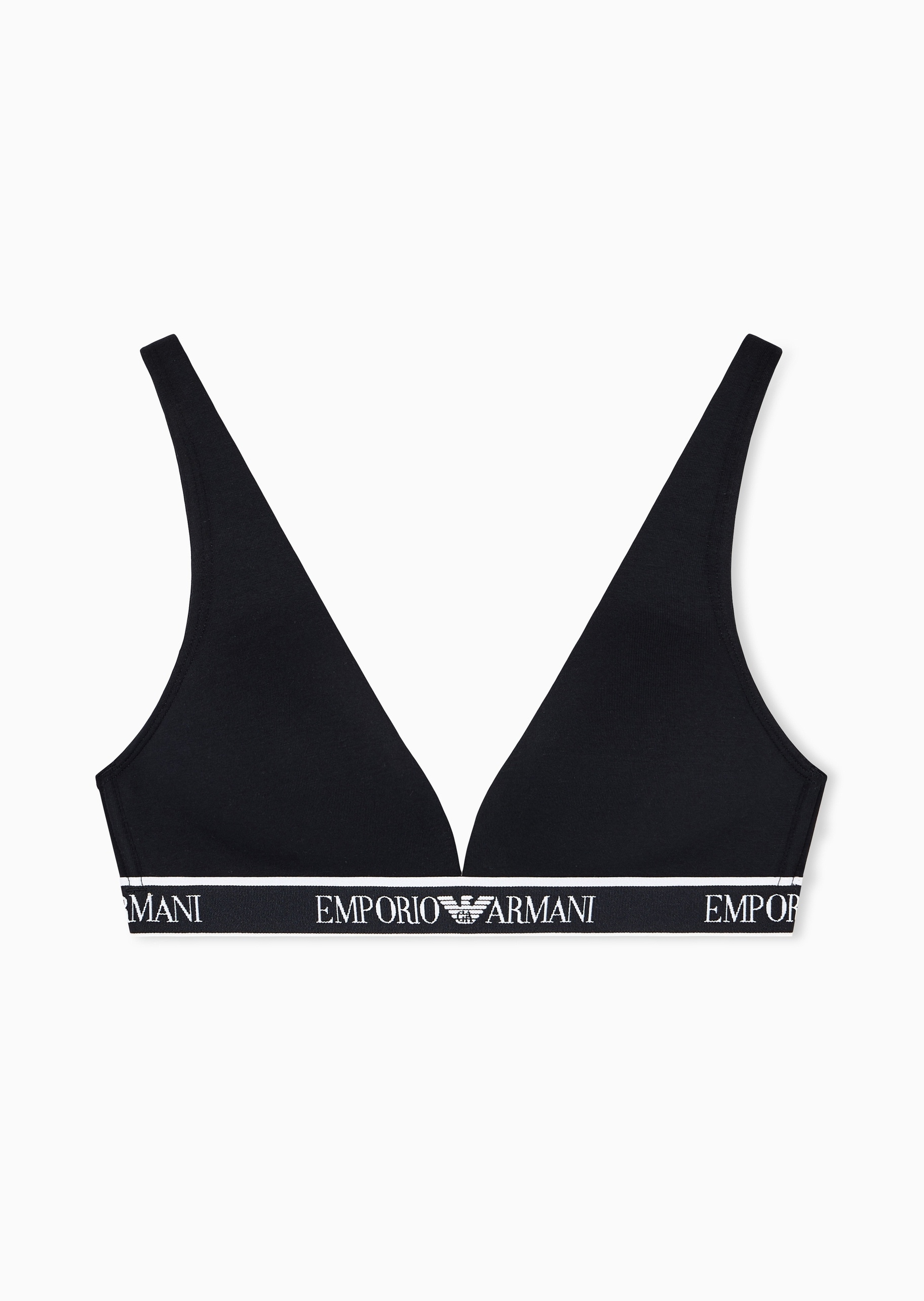 Emporio Armani 女士纯棉弹力三角杯可调节肩带文胸