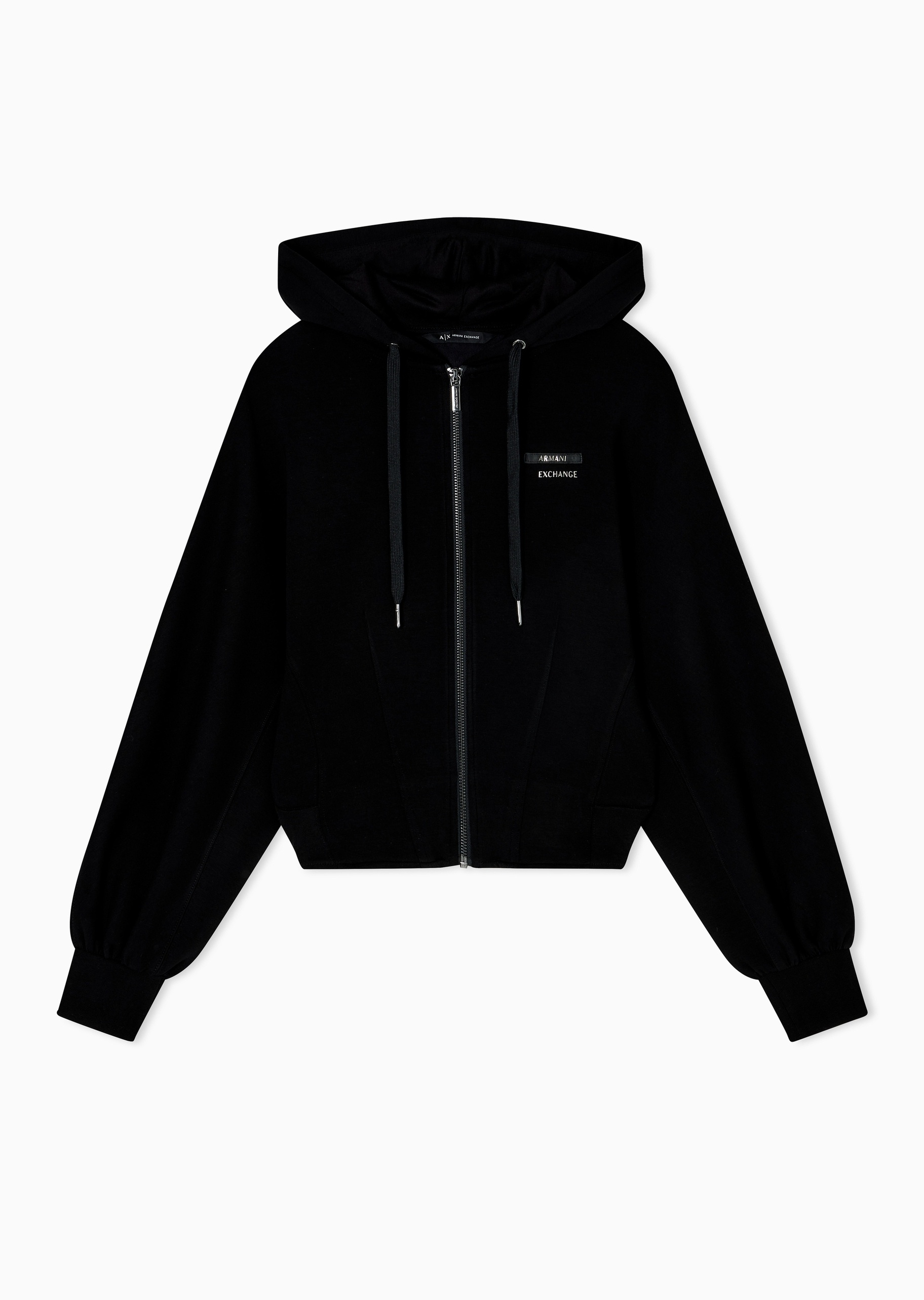 ARMANI EXCHANGE 女士修身长袖连帽拉链纯色重磅卫衣外套