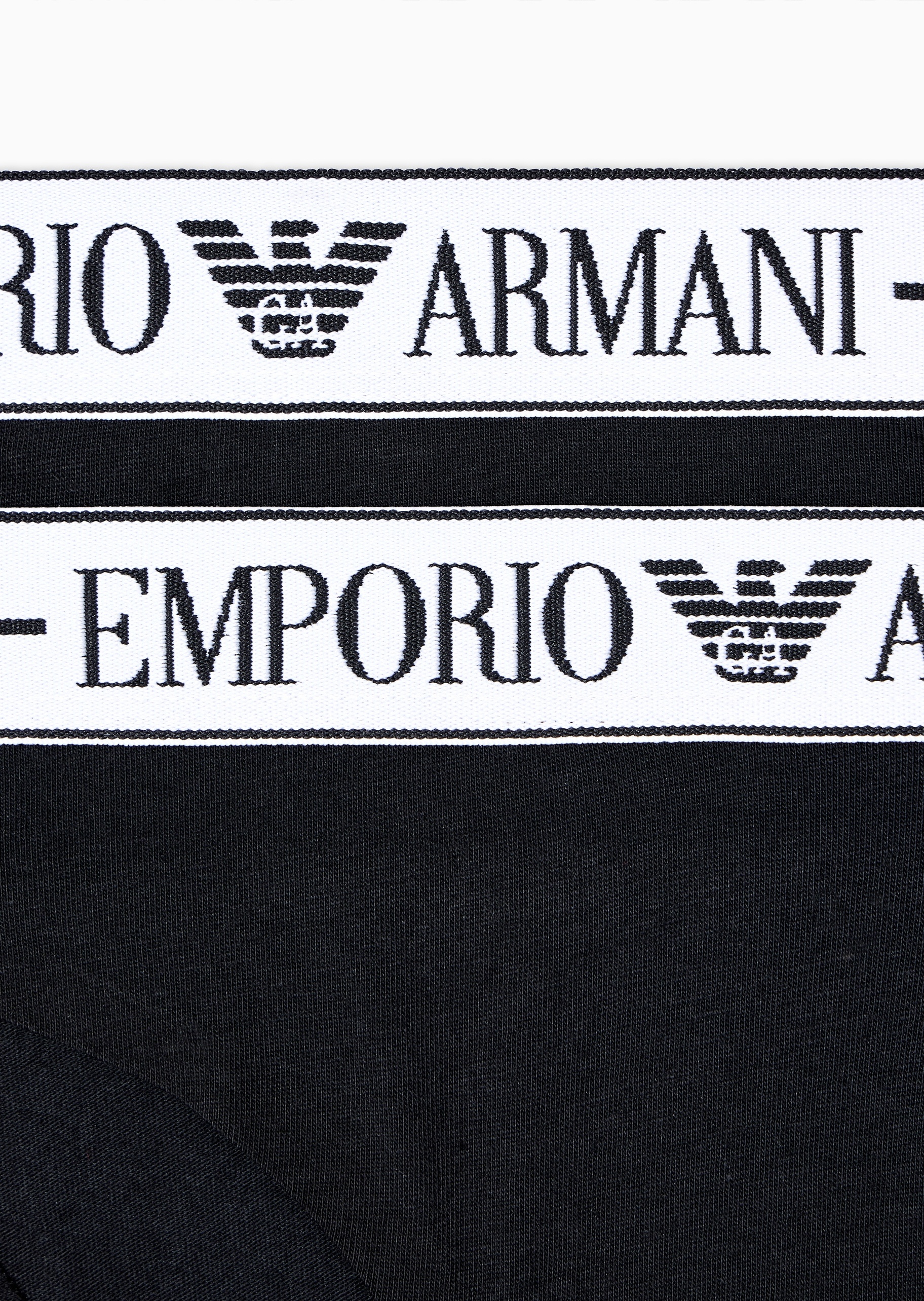Emporio Armani 女士纯棉弹力三角两条装徽标饰边内裤套装
