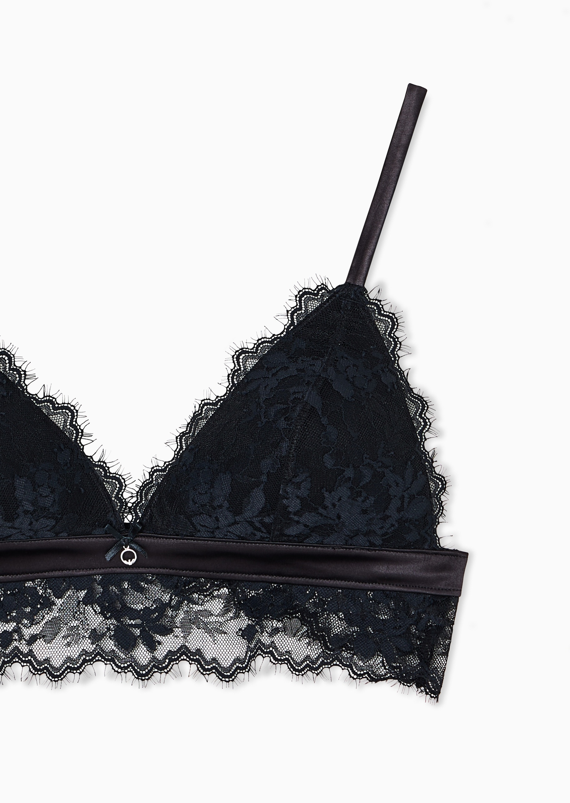Emporio Armani 女士可调节肩带镂空花卉蕾丝文胸