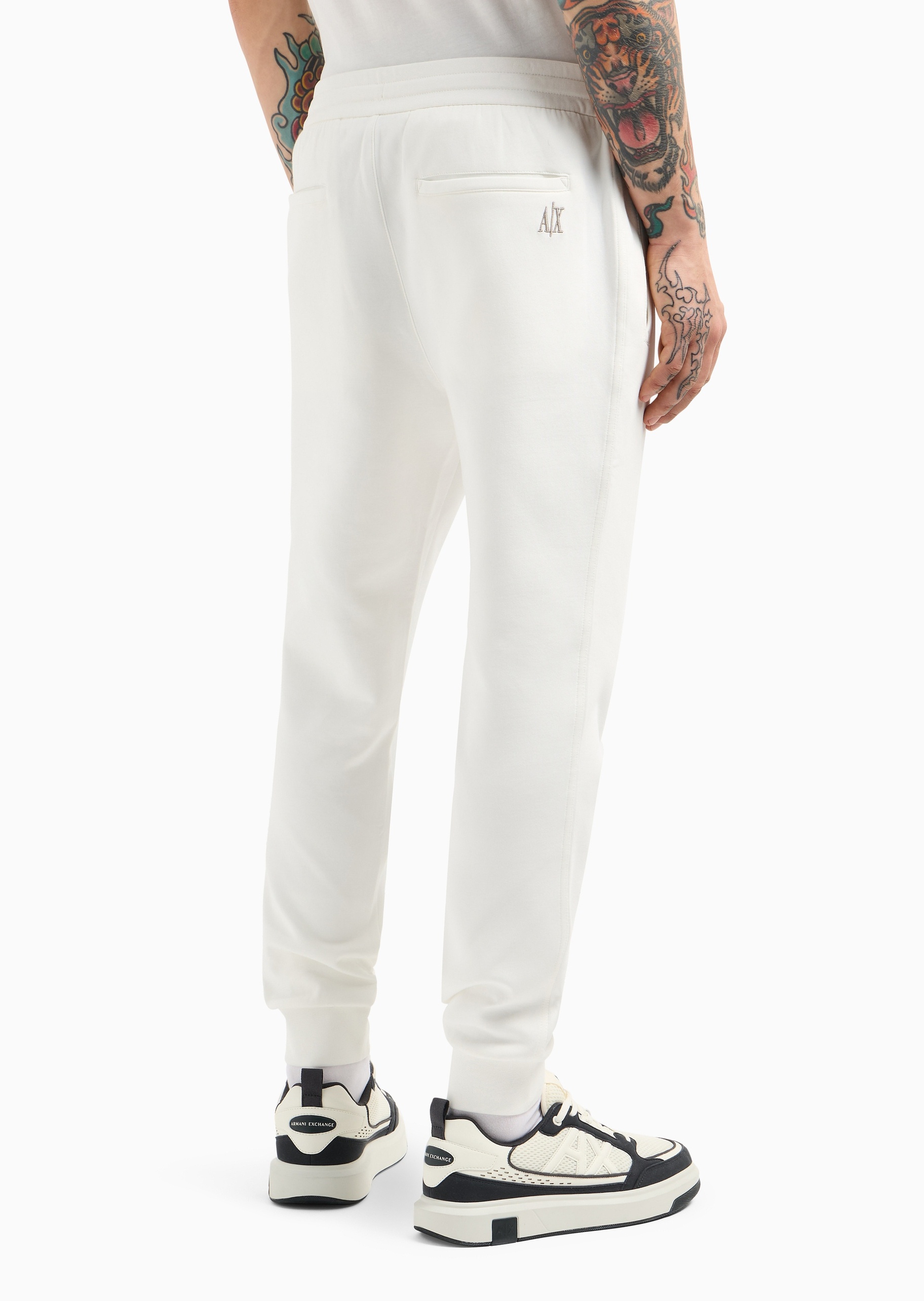 ARMANI EXCHANGE 男士棉质宽松系带长款锥形束脚运动卫裤