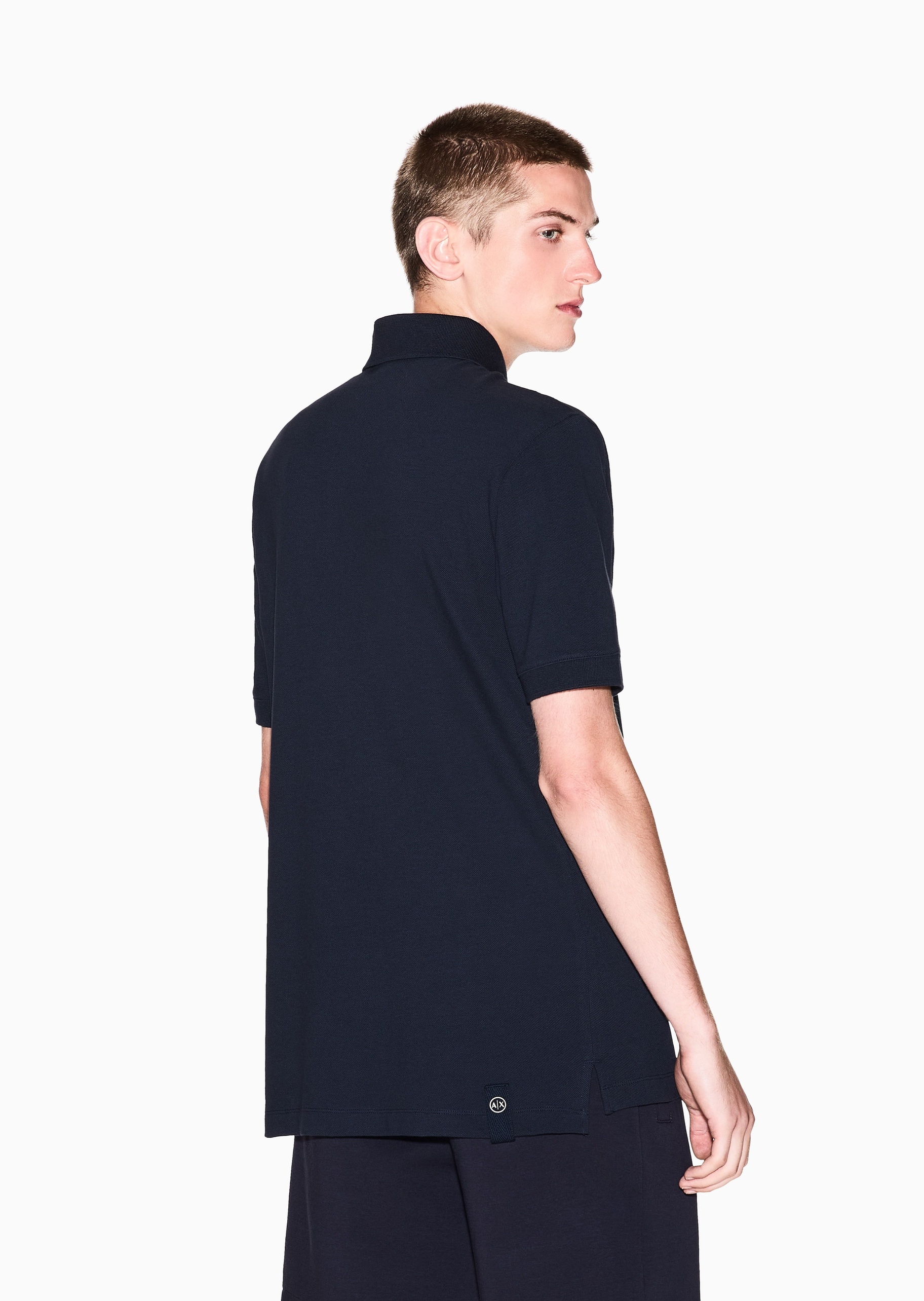 ARMANI EXCHANGE 男士珠地纯棉短袖翻领Polo衫