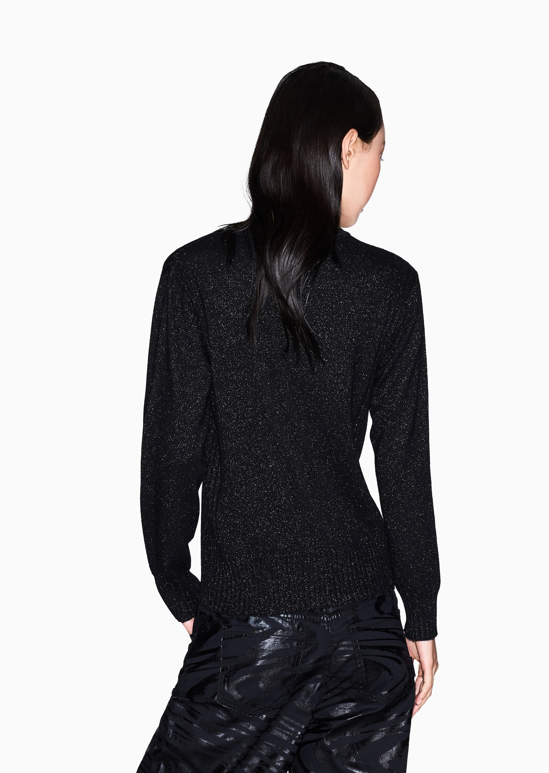 ARMANI EXCHANGE 女士圆领羊毛混纺老钱风套头针织毛衣